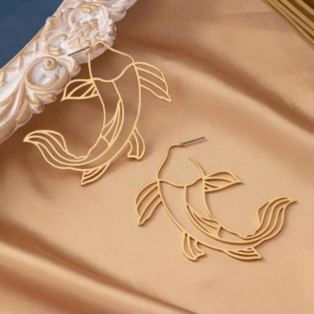 3for$20 2pcs/Set Lucky Fish Shaped Earrings, Symbolizing Fortune And Wealth